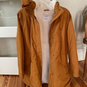 Brown Old Navy Jacket with lined faux fur